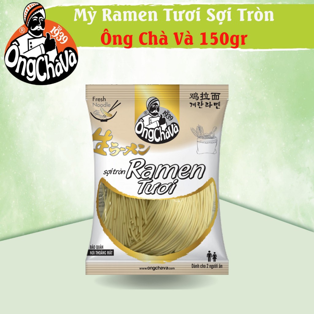 Mì Ramen Tươi Sợi Tròn Ông Chà Và 150g (Ong Cha Va Fresh Noodle)