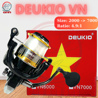 Máy câu deukio vn kim loại, sẵn cước, đủ size 2000, 3000, 4000, 5000, 6000, 7000