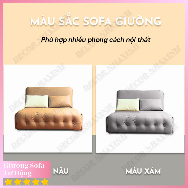 Giường Sofa Tự Động Thông Minh, Giường Xếp Điều Khiển Tự Động, Giường Gấp Có Hộc Để Đồ Rộng Rãi, Điều Khiển Tự Động