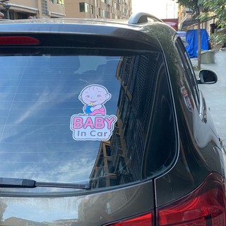 Tem dán phản quang xe ô tô baby in car- miếng dán hình hoạt hình baby in car 3d chống thấm nước khaihuyauto