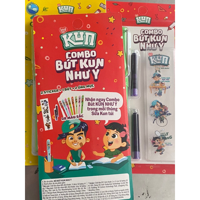 Thùng Sữa Kun Túi 24 Gói 110ML HƯƠNG CAM/ DÂU/ SOCOLA/ NHO  Tặng Bút Kun