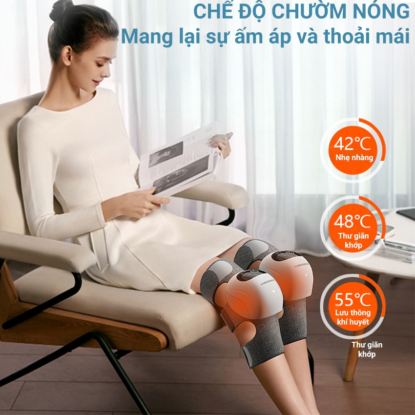 Máy massage đầu gối K1, máy mát xa xoa bóp khớp gối rung hồng ngoại sưởi ấm