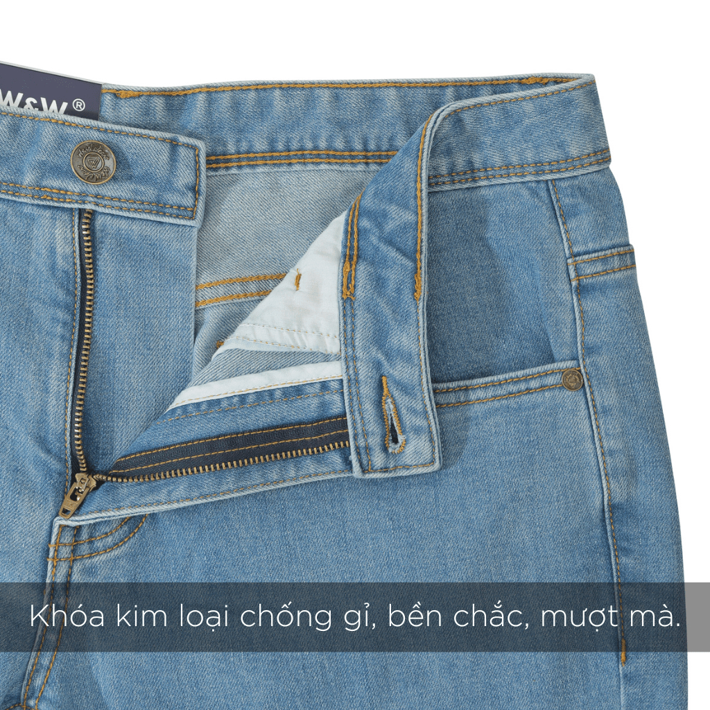 Quần Jeans Nam W&W Chất Liệu Jeans Cao Cấp Trẻ Trung Màu Xanh Sáng Dễ Dàng Phối Đồ WLJ01