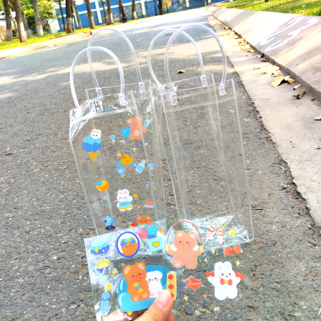 Túi nhựa PVC trong suốt đựng bình nước