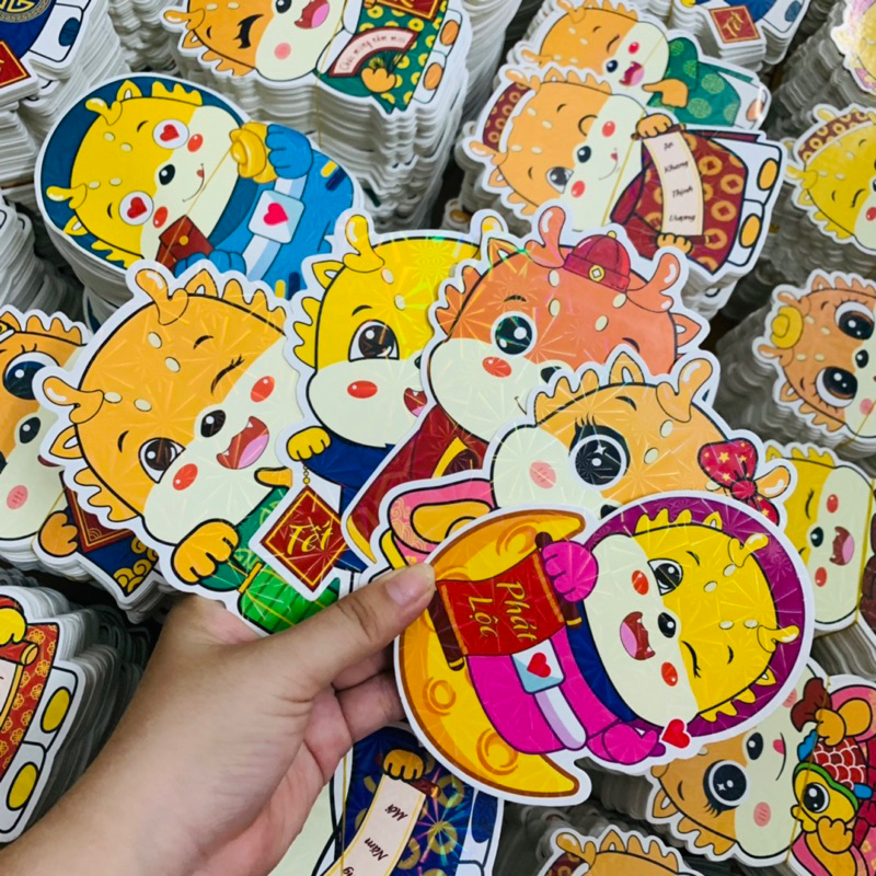 Bao lì xì tết 2024 Chibi Rồng siêu cute nhiều mẫu độc lạ có phản quang cầu vòng