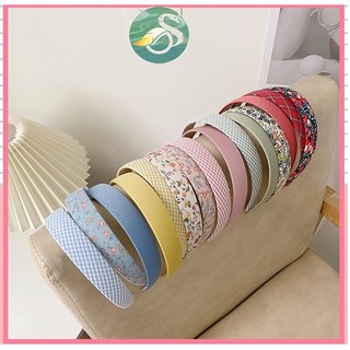 Bờm tóc vải bản to, băng đô cài tóc phong cách vintage hàn quốc tiểu thư nhiều màu kt10