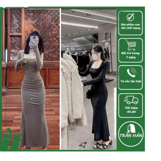 Đầm tăm ôm body đuôi cá nhún eo 3008439 trần hân shop