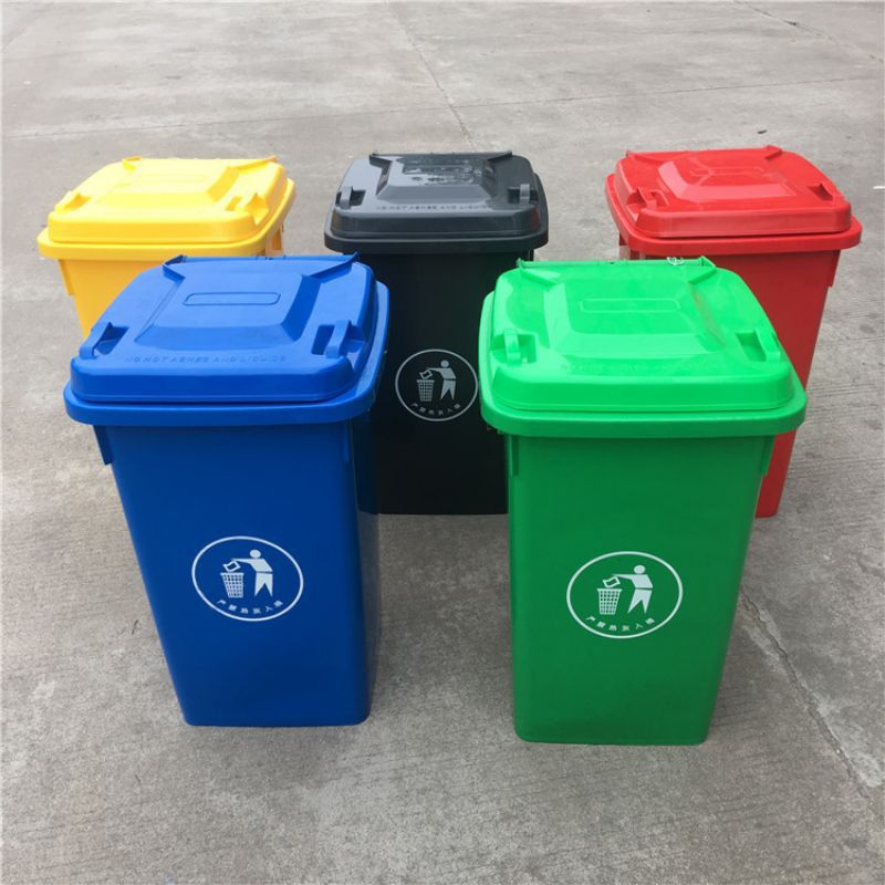 Thùng rác nhựa 60 lít xanh, thùng rác nhựa công cộng HDPE 60l , thùng rác nhựa 60 lít có bánh xe