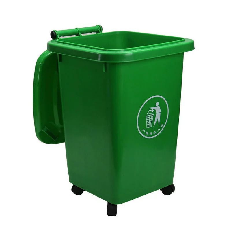 Thùng rác nhựa 60 lít xanh, thùng rác nhựa công cộng HDPE 60l , thùng rác nhựa 60 lít có bánh xe