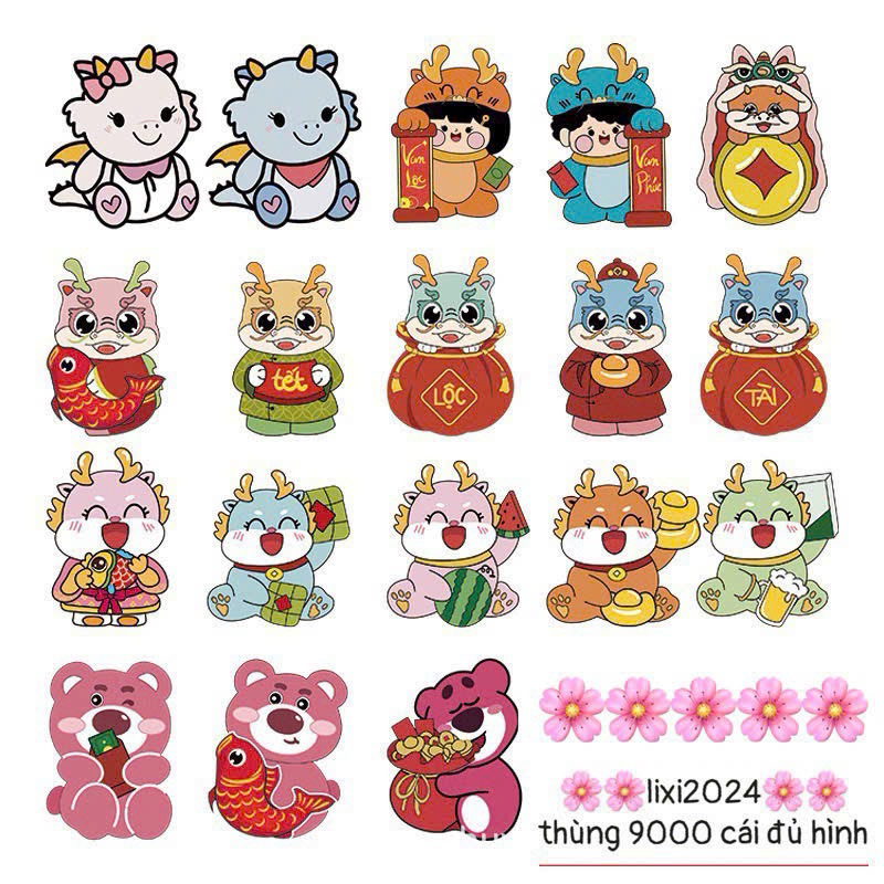 Combo 100 lì xì giáp thìn  đủ hình