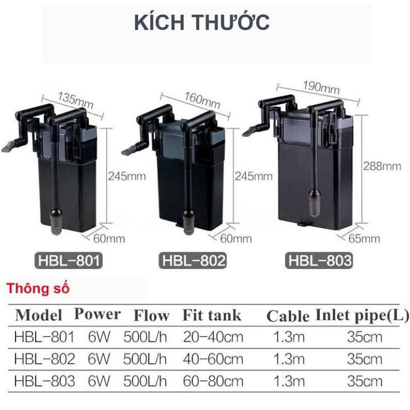 Lọc treo HBL 803 , 4 ngăn lọc cao cấp