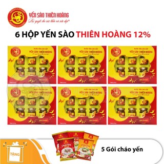 [Combo 6 Hộp] Nước Yến sào Nguyên Chất Thiên Hoàng 12% (6 lọ x 70ml) Tặng 5 gói cháo yến