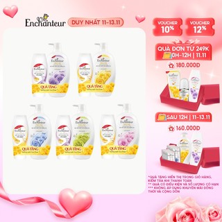 Sữa tắm nước hoa dưỡng da Enchanteur Charming/ Sensation/Delightful/Romantic/Magic 650g + Dầu gội 150g (mùi ngẫu nhiên)