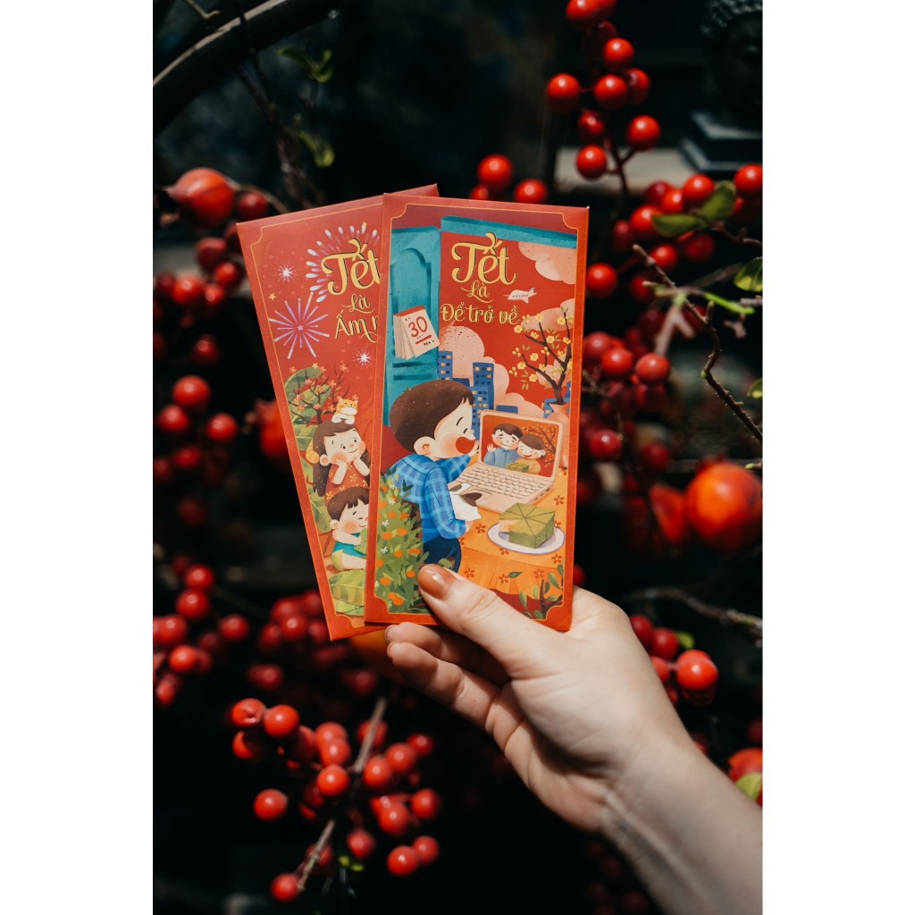 Bộ 100 Lì Xì Tết Gia Đình Handmade