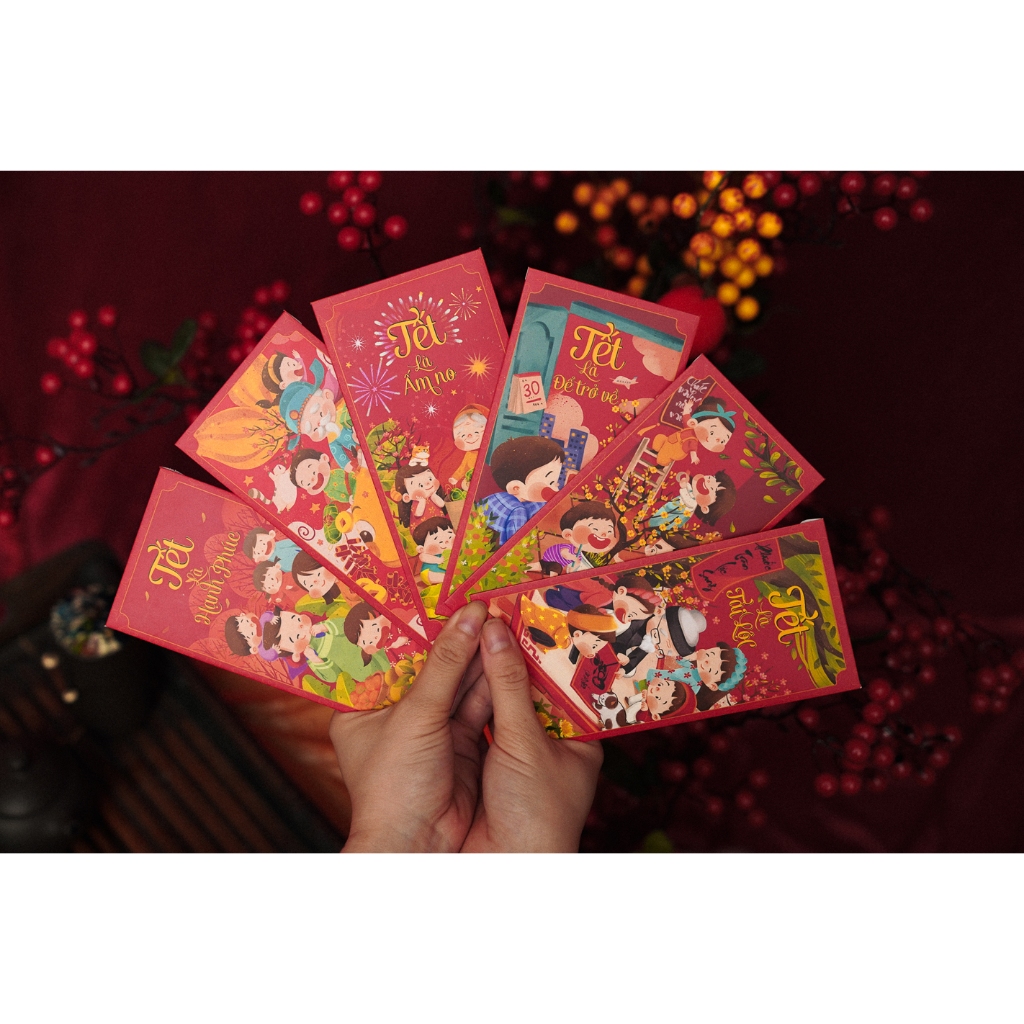 Bộ 100 Lì Xì Tết Gia Đình Handmade