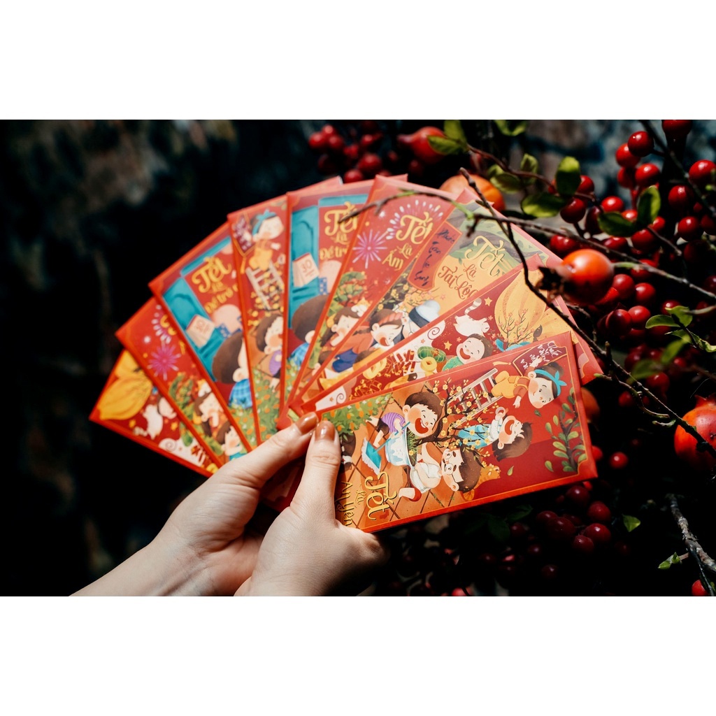 Bộ 100 Lì Xì Tết Gia Đình Handmade