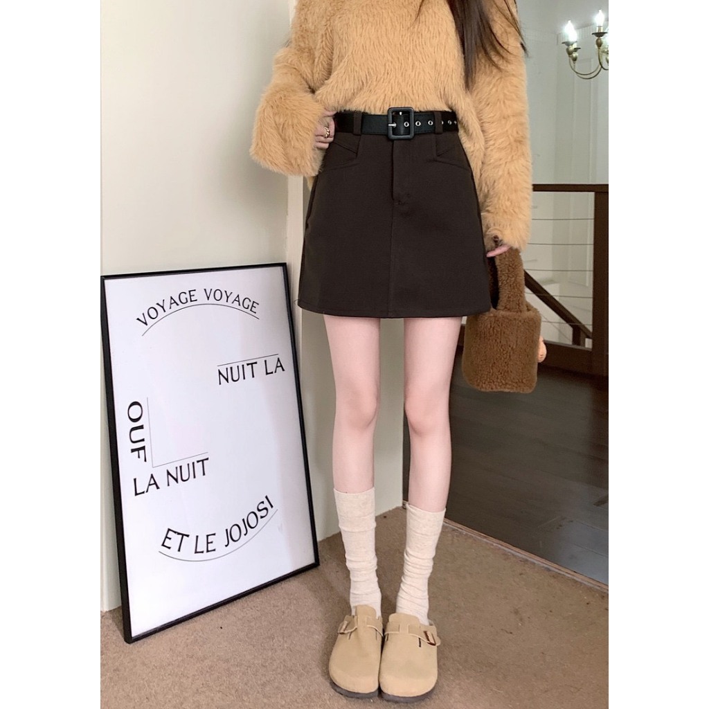 Chân váy chữ a kèm dây đai dễ phối đồ