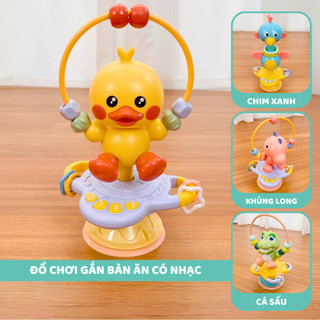 Đồ chơi trẻ em để bàn hỗ trợ ăn dặm, an toàn, dễ thương, có đế hút cố định trên bề mặt nhẵn 9BABY