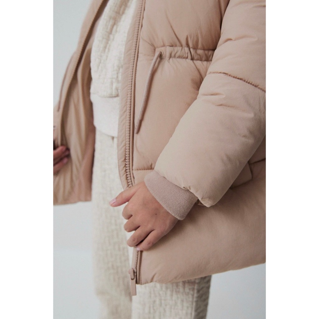 Áo khoác phao NE XT dày dặn bé gái dây rút eo