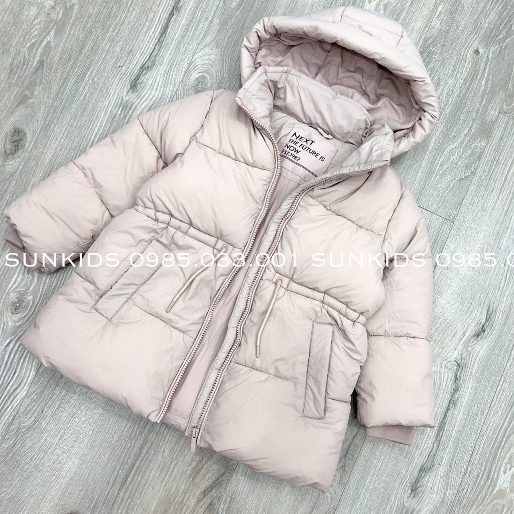 Áo khoác phao NE XT dày dặn bé gái dây rút eo