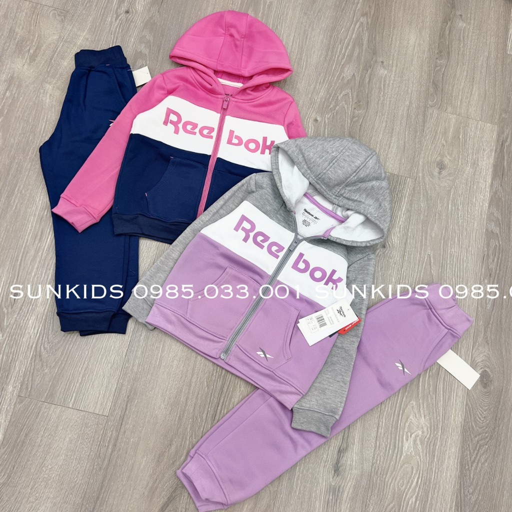 Bộ nỉ thể thao Ree Book bé gái kéo khóa phối màu