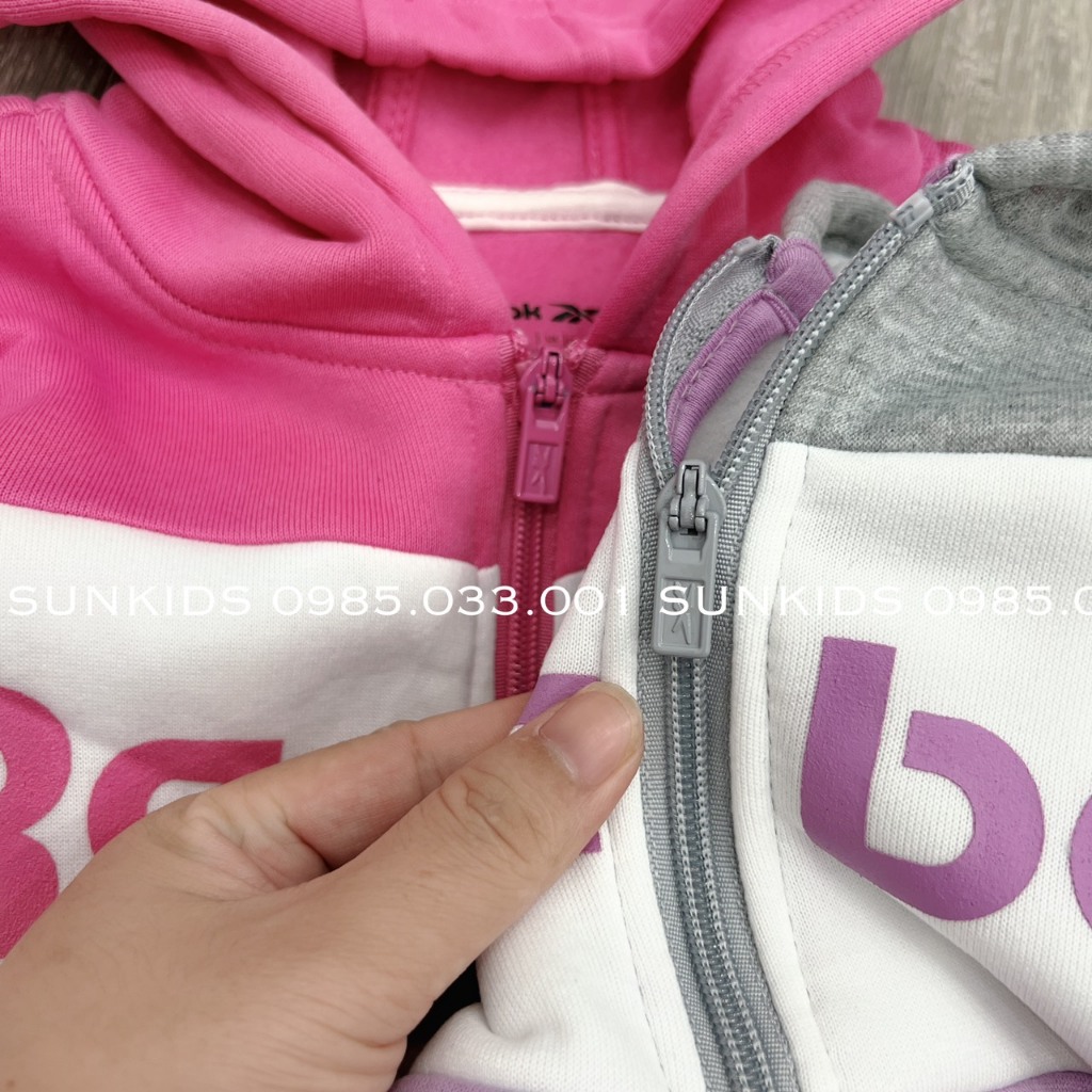 Bộ nỉ thể thao Ree Book bé gái kéo khóa phối màu