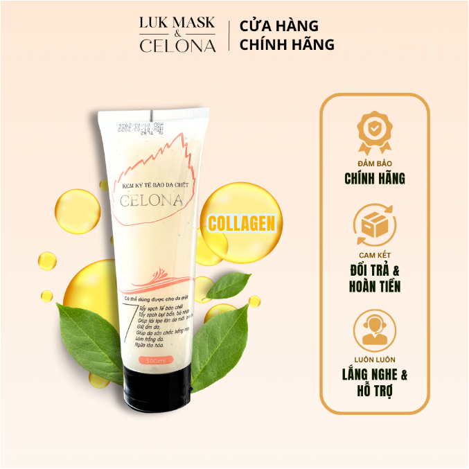 Tẩy tế bào chết toàn thân colagen celona tẩy tế bào chết, tăng độ đàn hồi, trắng mịn, chống lão hóa da 300 ml