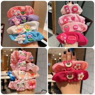 Set 4 Dây Cột Tóc Scrunchie Màu Ngẫu Nhiên - Chun Cột Tóc, Thun Cột Tóc Dễ Thương