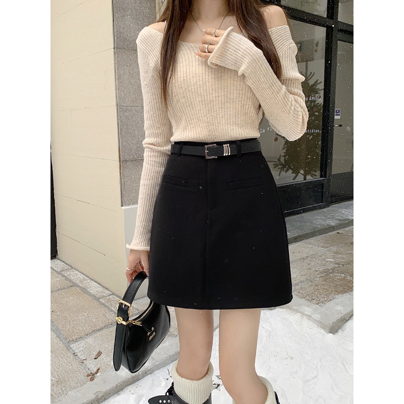 Chân váy chữ A basic 2 màu siêu xinh