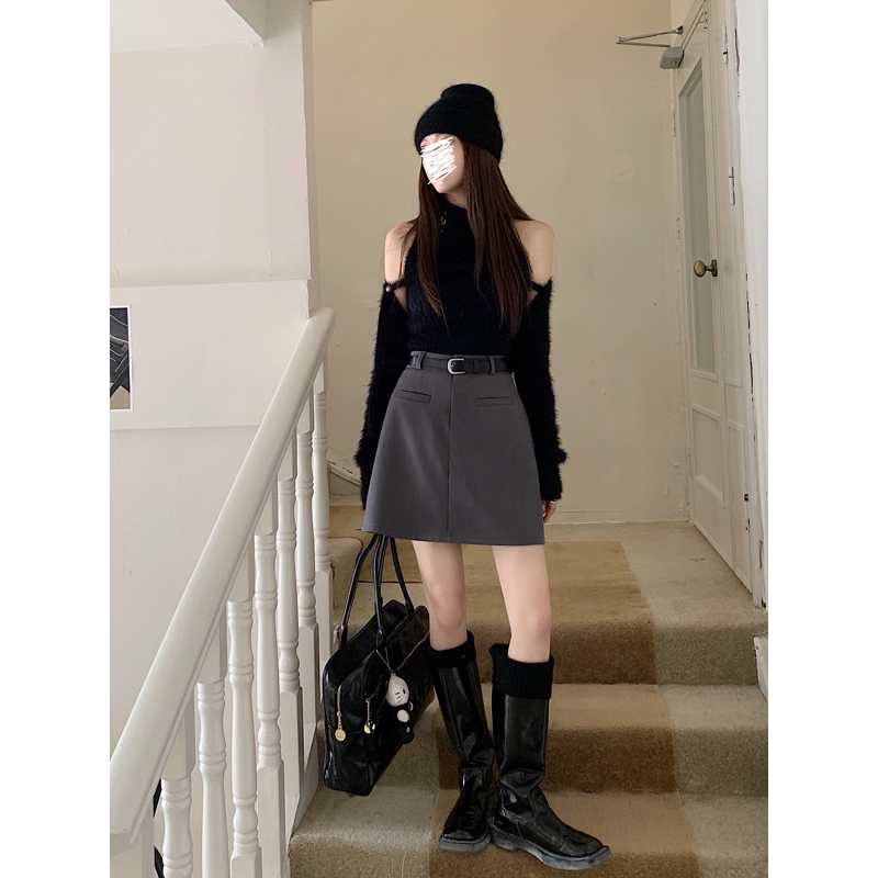 Chân váy chữ A basic 2 màu siêu xinh