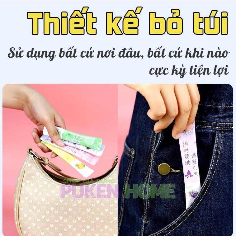 Nước Súc Miệng Bỏ Túi Dạng Gói, hộp 20 gói, nước súc miệng hương trái cây tự nhiên Cam, Chanh, Đào, Nho 20 gói / hộp