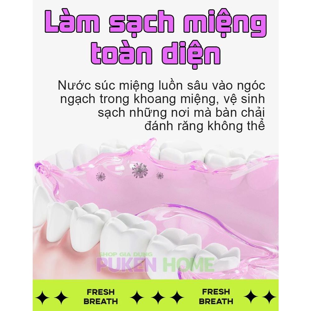 Nước Súc Miệng Bỏ Túi Dạng Gói, hộp 20 gói, nước súc miệng hương trái cây tự nhiên Cam, Chanh, Đào, Nho 20 gói / hộp