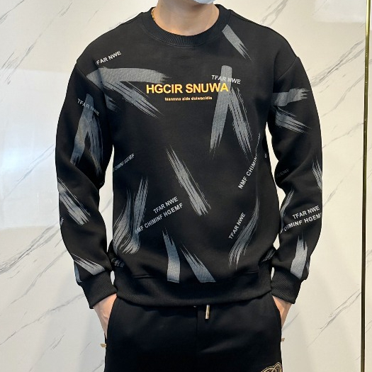 Áo sweater nam quảng châu, áo thun dài tay form relugar cổ tròn thời trang