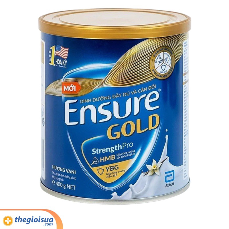 Lon sữa 400g Ensure gold hương Vani.giúp đáp ứng nhu cầu dinh dưỡng cho người lớn tuổi