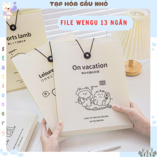  File đựng tài liệu LOẠI DỌC 13 NGĂN gấu thỏ be wengu 