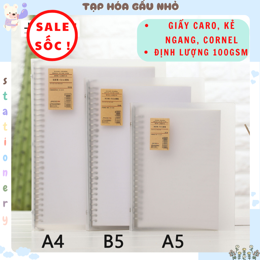 SỔ CÒNG SẮT WENGU GIẤY CARO SIZE A5/B5/A4