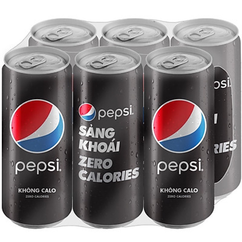 Lốc 6 lon nước ngọt Pepsi  không Calo 320ml