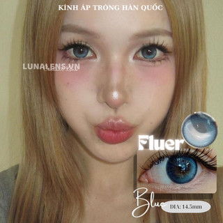 Một đôi kính áp tròng hiệu ứng filter màu xanh dương fleur blue lens có độ cận korea hàn quốc siêu êm siêu mềm