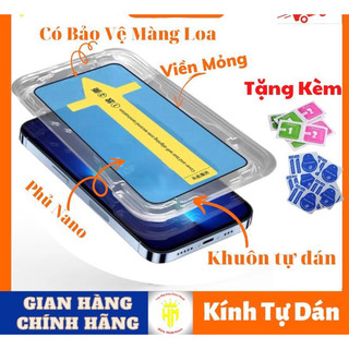 Kính cường lực iphone Kingkong có bảo vệ loa, có khuôn tự dán , Xs Max,11Pro max,12,13 14 Pro max