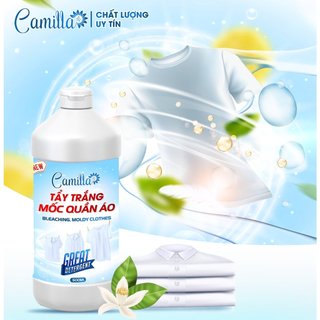 Tẩy Trắng Mốc Quần Áo Camilla, Tẩy Trắng Các Loại Quần Áo, Vải Sợi, Chai 500ml