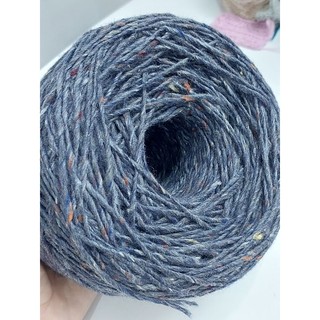 Len wool hoa phẩy Ý, màu xanh navy (50gr)