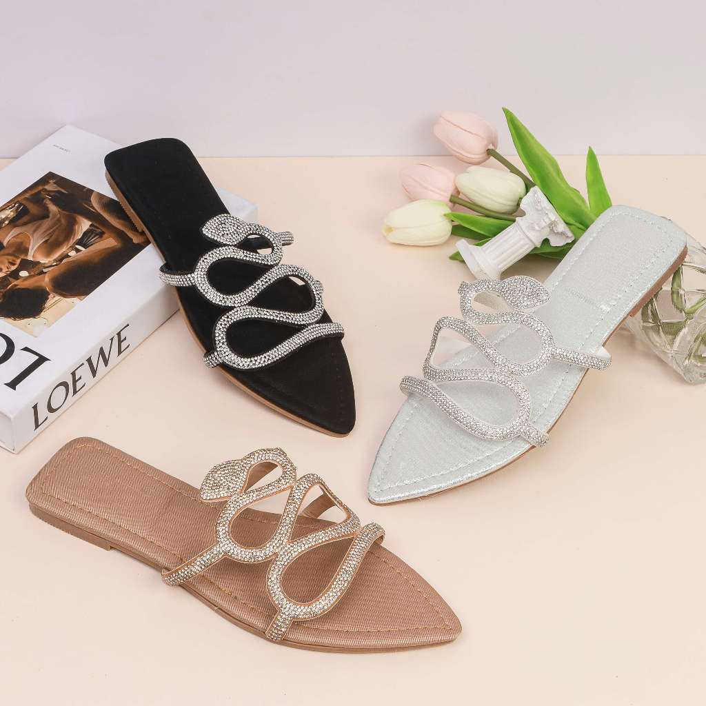 Dép Bệt Quai Hình Rắn Đính Đá E227 Pixie