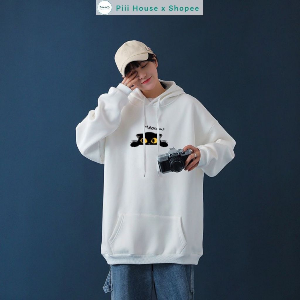 Áo Hoodie Nam Nữ Form Rộng Oversize Unisex Có Mũ Trùm Đầu Rộng May 2 Lớp Vải Nỉ Bông Ấm Áp Mềm Mại