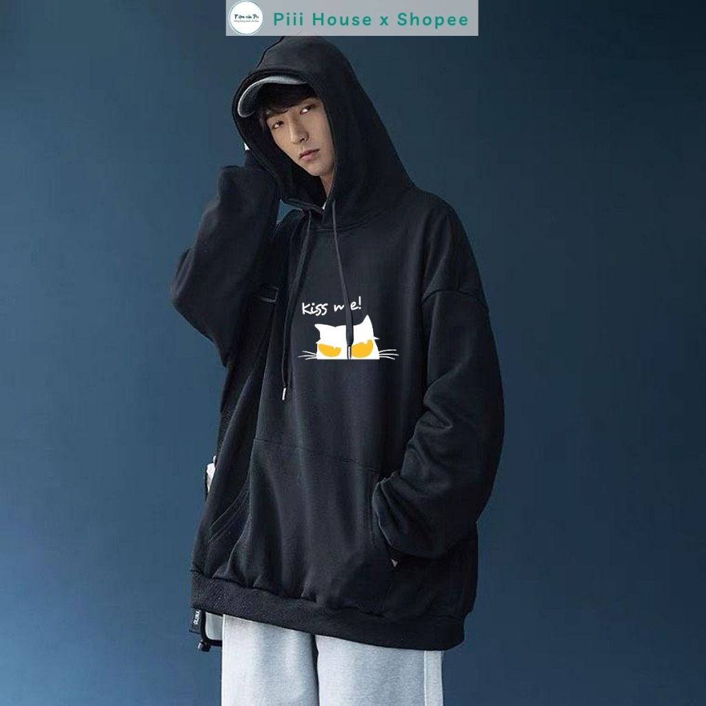 Áo Hoodie Nam Nữ Form Rộng Oversize Unisex Có Mũ Trùm Đầu Rộng May 2 Lớp Vải Nỉ Bông Ấm Áp Mềm Mại