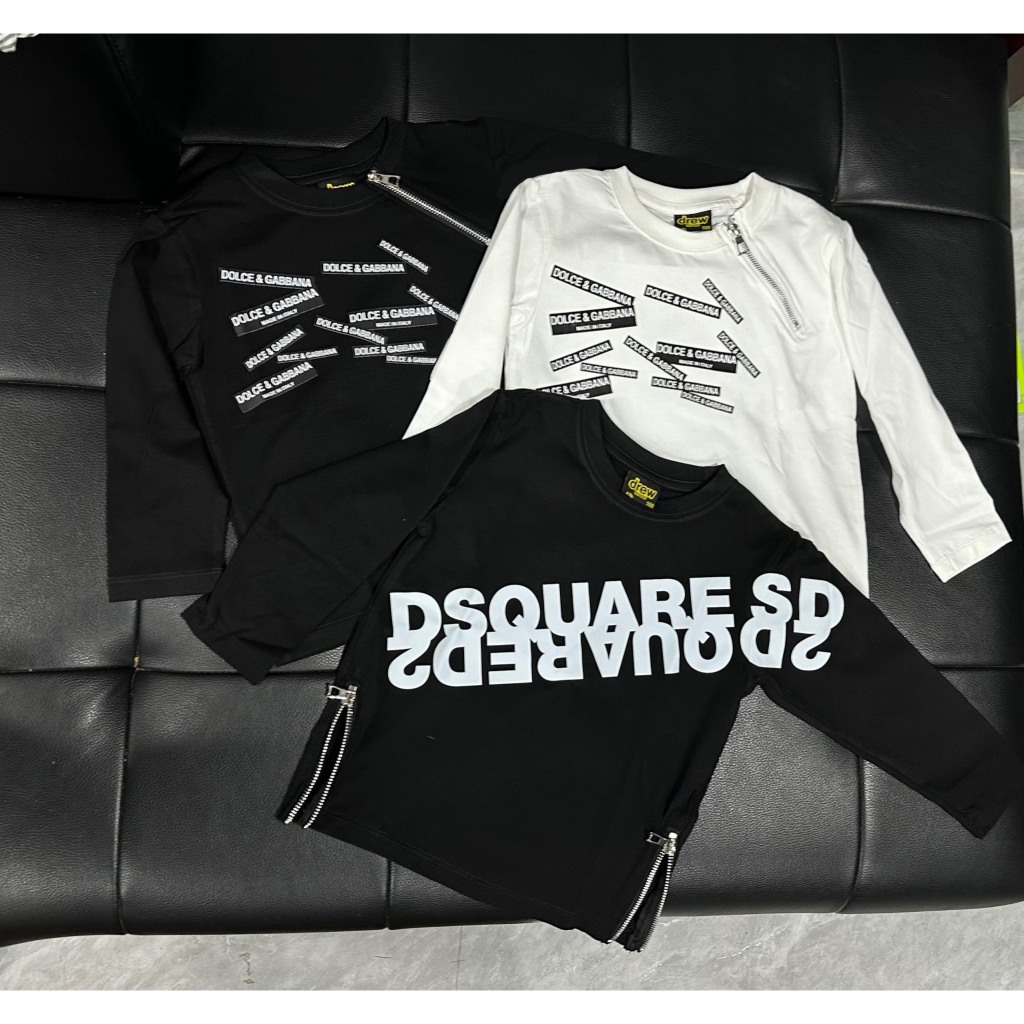 Áo thun dài tay DS.Q  in chéo cho bé, áo thun dài tay phối khóa sườn cho bé, kid_genz