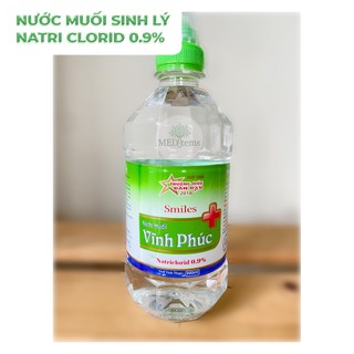 [1 thùng - 19 chai] Nước muối sinh lý Vĩnh Phúc 500 ml