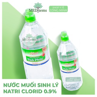 1 thùng - 12 chai Nước muối sinh lý Vĩnh Phúc 1000 ml