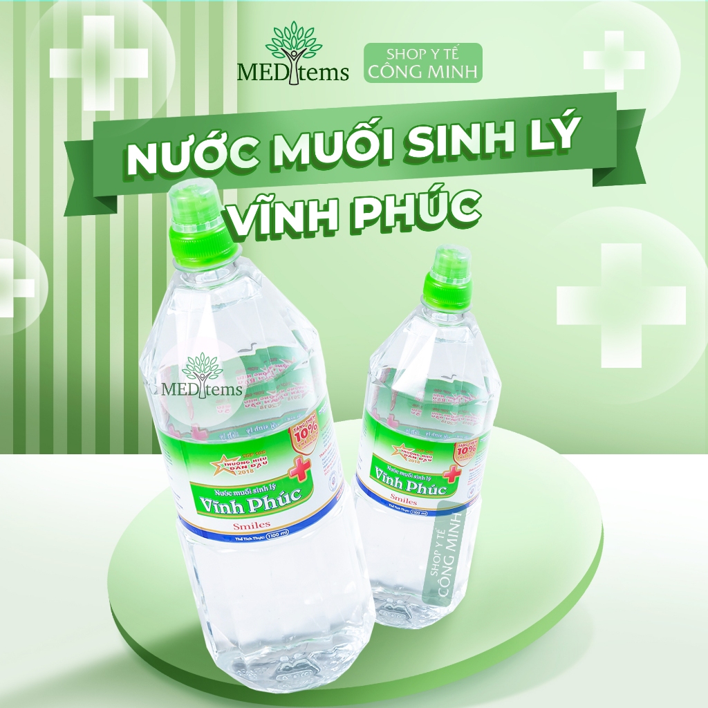 [1 thùng - 19 chai] Nước muối sinh lý Vĩnh Phúc 500 ml