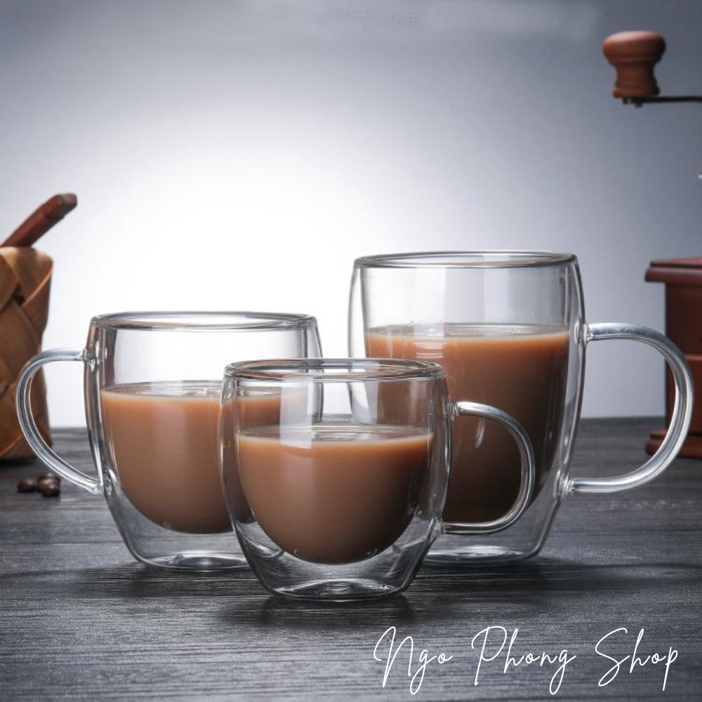 Ly thủy tinh cách nhiệt 250ml - GPZB212, Thiết kế 2 lớp thủy tinh dày dặn.