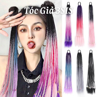  Tóc giả thắt bím màu gradient thời trang tóc giả tết nhuộm màu omber   1 CHIẾC   